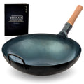 Yosukata 36cm Blue Carbon Steel Wok – Pre-Seasoned Hand-Hammered Pow Wok