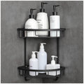 GRICOL 2-Tier Corner Shower Caddy - Matte Black Space Aluminum Shelf