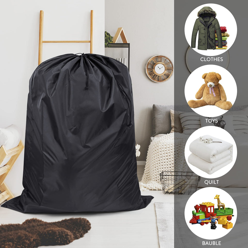 2Pcs Storage Bag, 94 x 120 cm Extra Large Drawstring Clothes Storage Bag, Foldable Oxford Fabric Waterproof Large Capacity Underbed Organizers for - image 2
