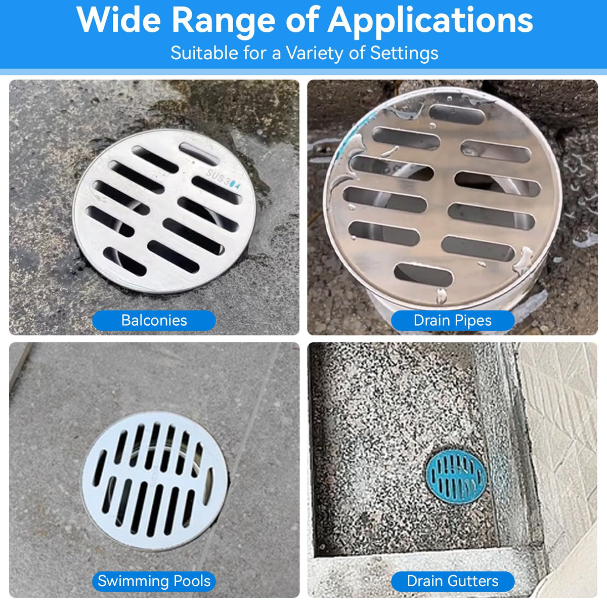 Removable Floor Drain Cover for Outdoor Balcony Yard 75 Flat - image 2