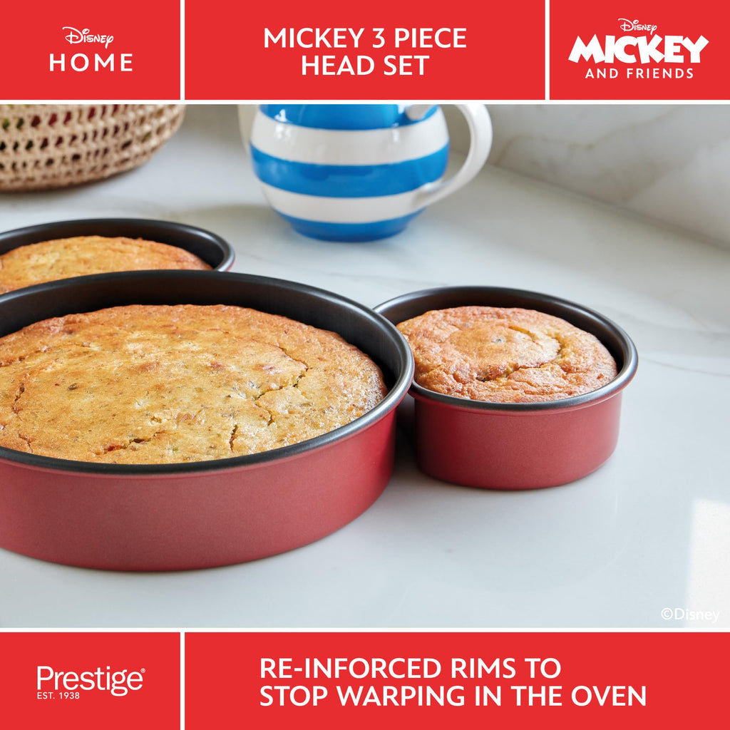 Disney Mickey Mouse 3-Piece Bakeware Set – Cake Tin & Spatulas