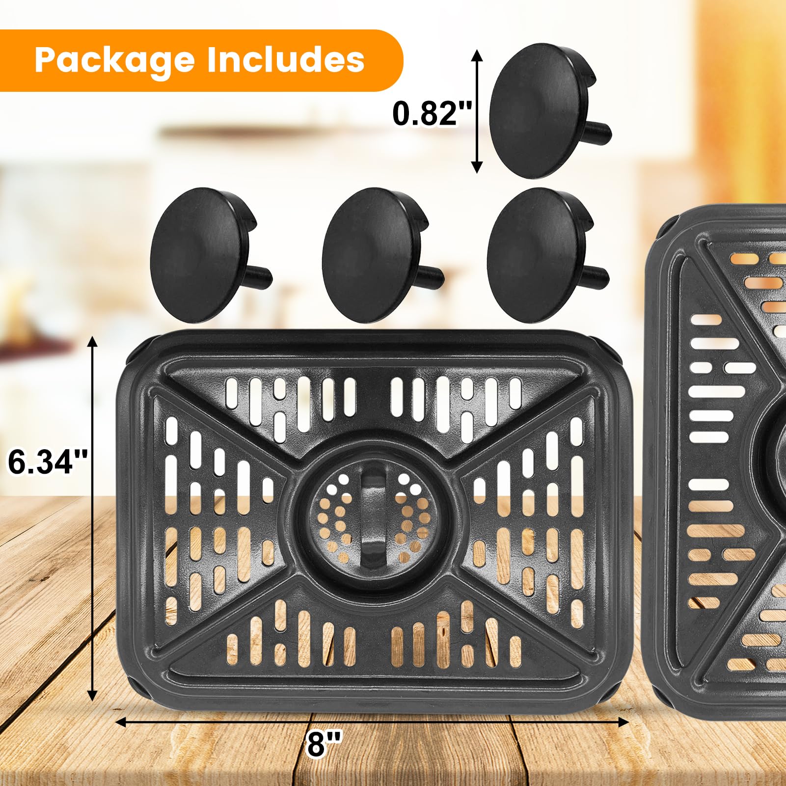 GCQ Air Fryer Crisper Plate for Ninja Foodi AF400UK AF500UK – 2 Pack