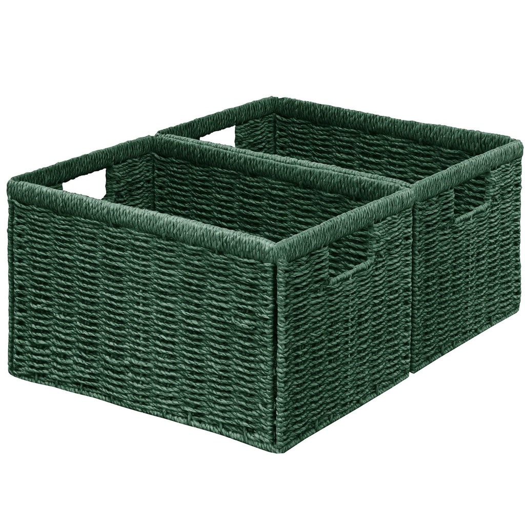 Vagusicc Wicker Storage Basket, Foldable Storage Cubes Organizer Bins, Handwoven Storage Baskets for Shelves Closet Office Bathroom - image 1