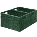 Vagusicc Wicker Storage Basket, Foldable Storage Cubes Organizer Bins, Handwoven Storage Baskets for Shelves Closet Office Bathroom - image 1