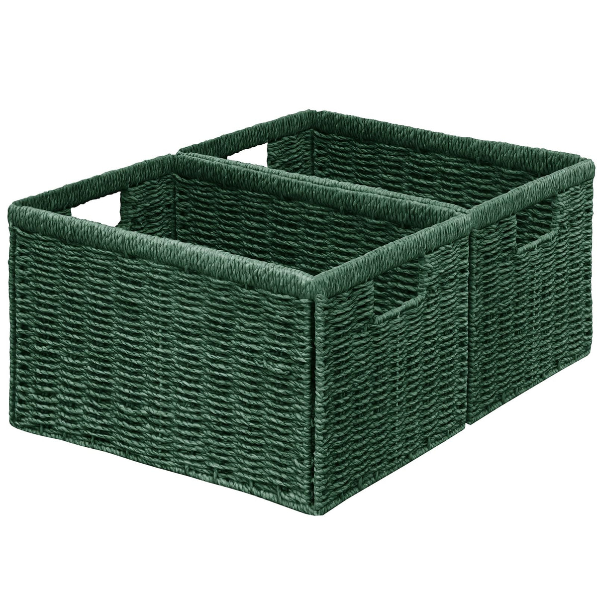 Vagusicc Wicker Storage Basket, Foldable Storage Cubes Organizer Bins, Handwoven Storage Baskets for Shelves Closet Office Bathroom - image 1