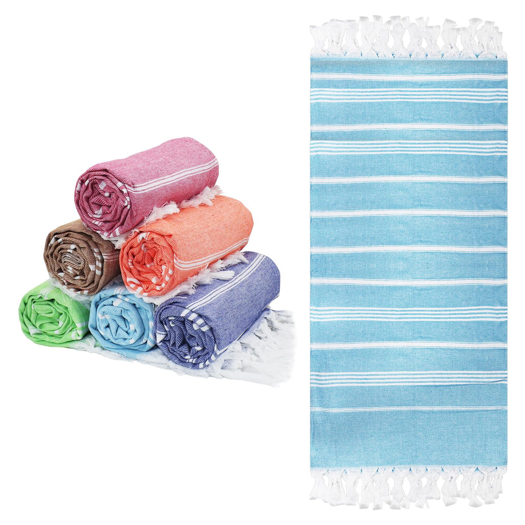 OJMHD 6 Pack Hammam Beach Towels, 180 x 90 cm Turkish Bath Towels Bulk - image 1