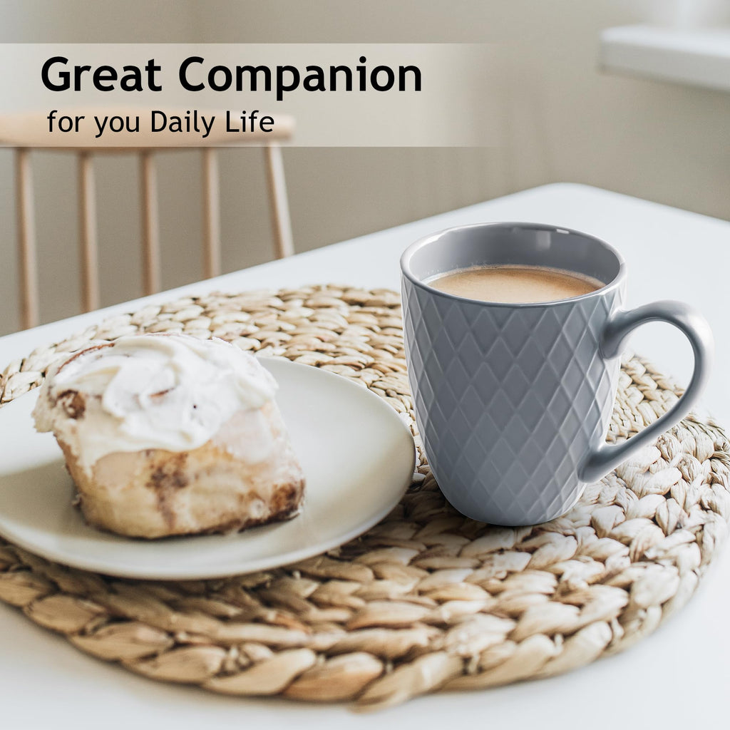 MIAMIO 6-Piece Coffee Mug Set – 400ml Matte Ceramic Stoneware, Blue