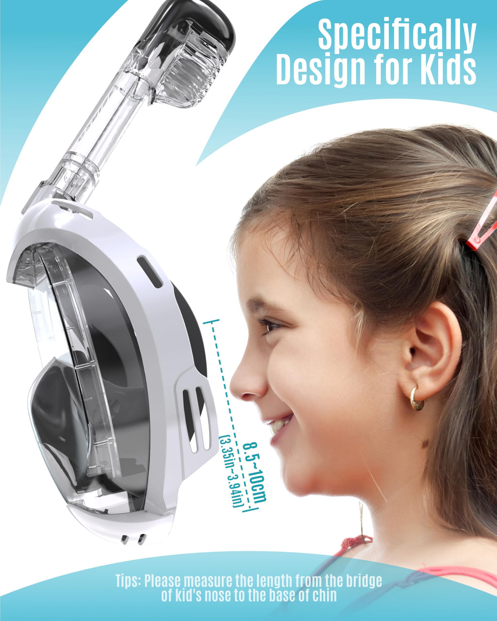 G2RISE Kids Full Face Snorkel Mask – 180° Panoramic Anti-Fog 2 Pack