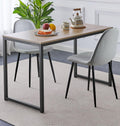 Hallowood Kempley 2 Seater Dining Set – Grey Fabric & Black Metal
