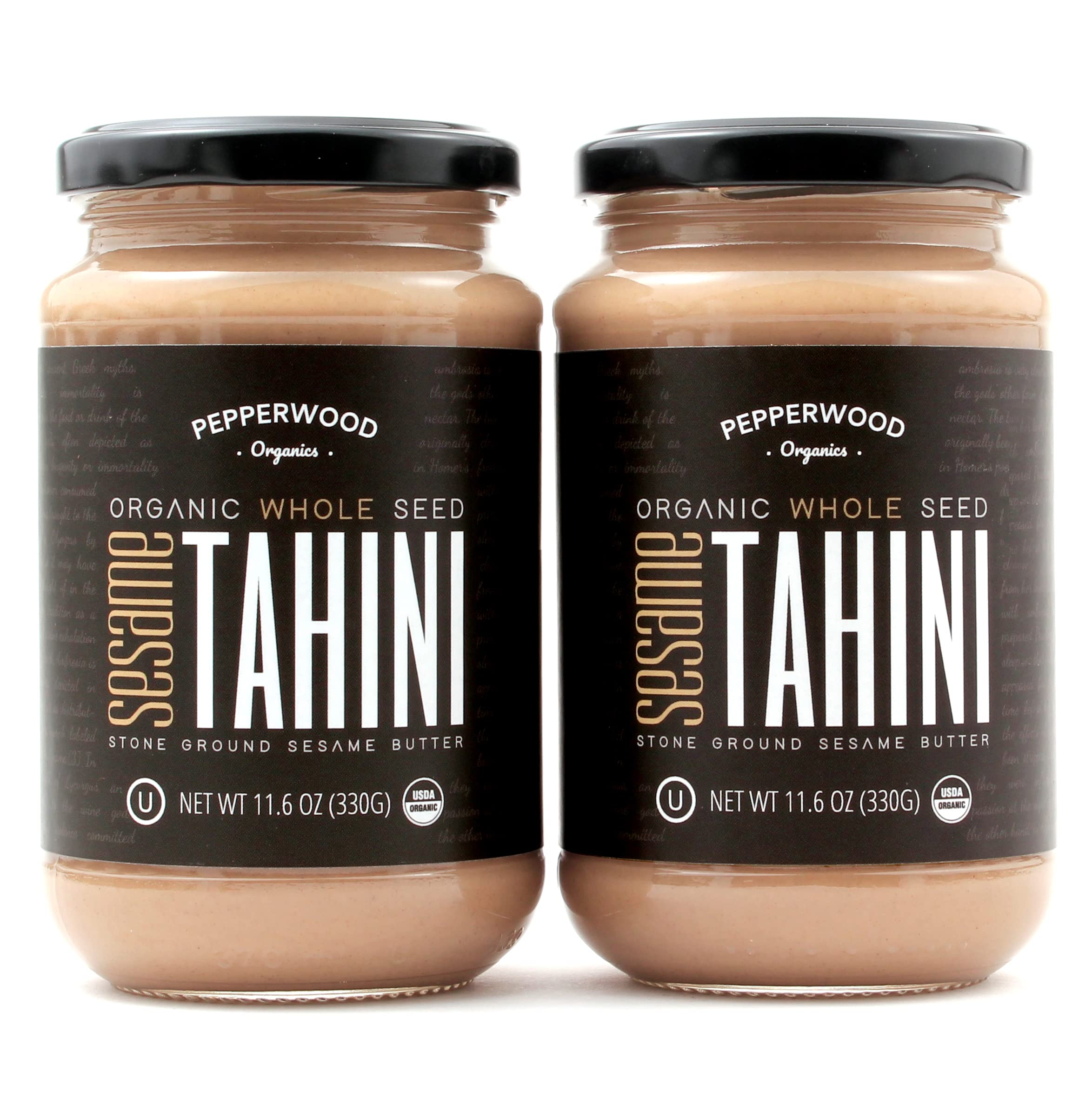 Pepperwood Organics Whole Sesame Tahini - Stone-Ground 330g (2-Pack)
