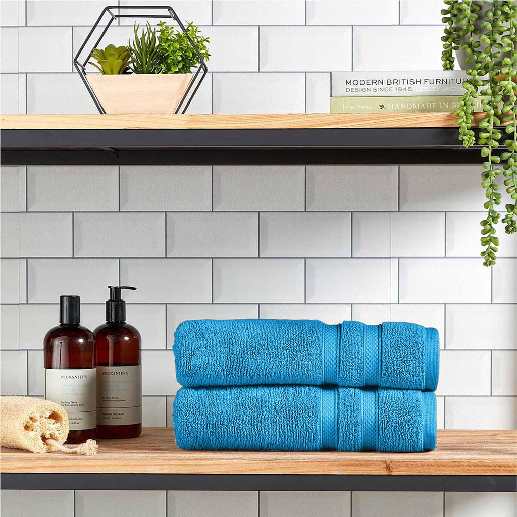 Christy Chroma Blue Towel Set | Set of 6 | 2 Bath 2 Hand 2 Face | Highly Absorbent Heavyweight 675GSM | Bold and Bright - image 2