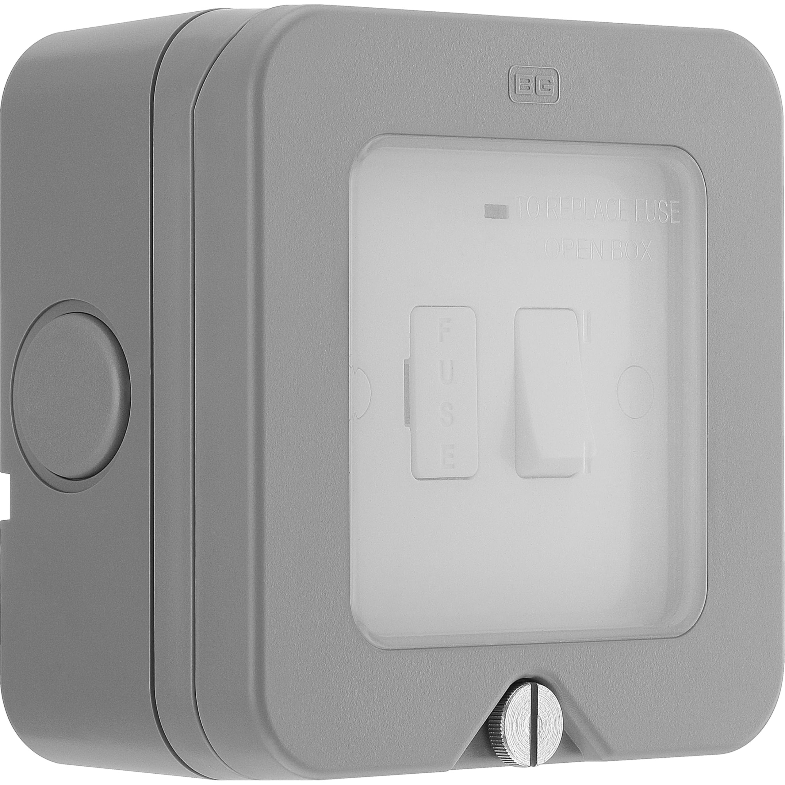 BG Electrical Weatherproof Fused Spur Switch | IP66 Rated Grey 13A