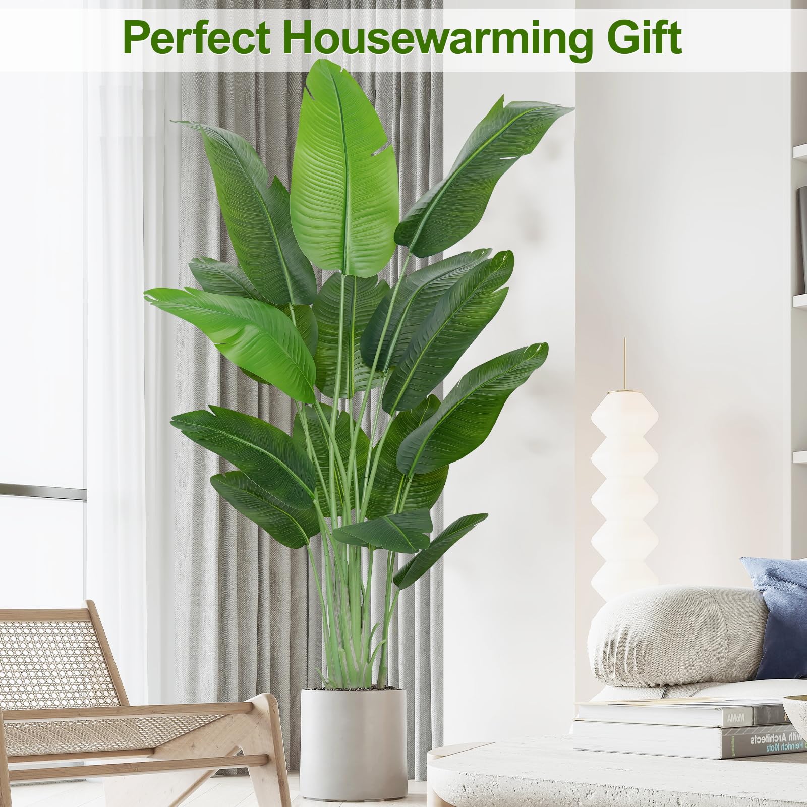 Keeplush 200cm Artificial Bird of Paradise Plant | 15-Leaf Faux Banana Tree
