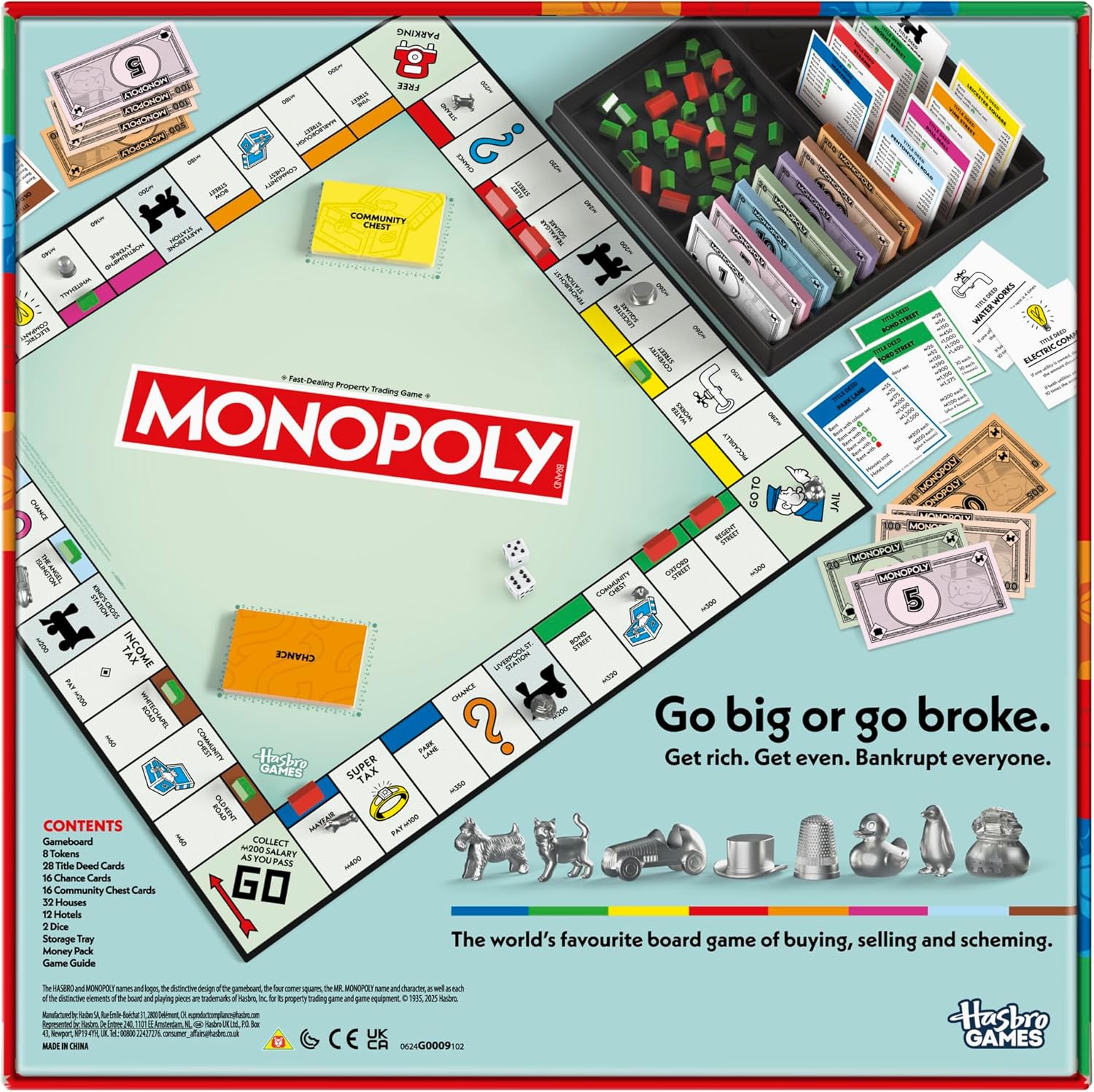 Snaps Monopoly Classic Board Game – Family Strategy Game with 8 Tokens