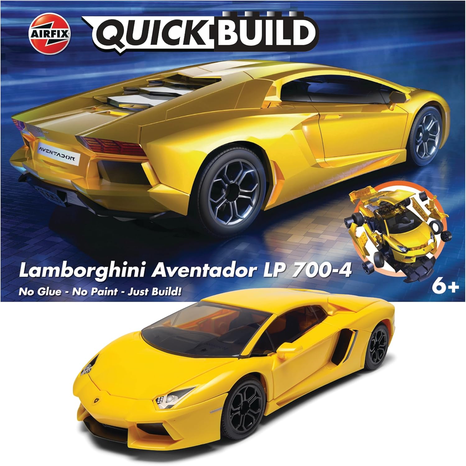 Airfix Quickbuild Lamborghini Aventador Model Car Kit – Yellow
