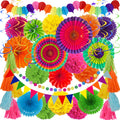 ZERODECO 41-Piece Fiesta Party Decorations | Multicolored Paper Garlands