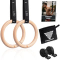 GORNATION Wooden Gym Rings | Olympic Calisthenics Rings with Straps
