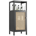 vovala Bamboo Rattan Cabinet – Small Bathroom Storage Organizer Rack, Black