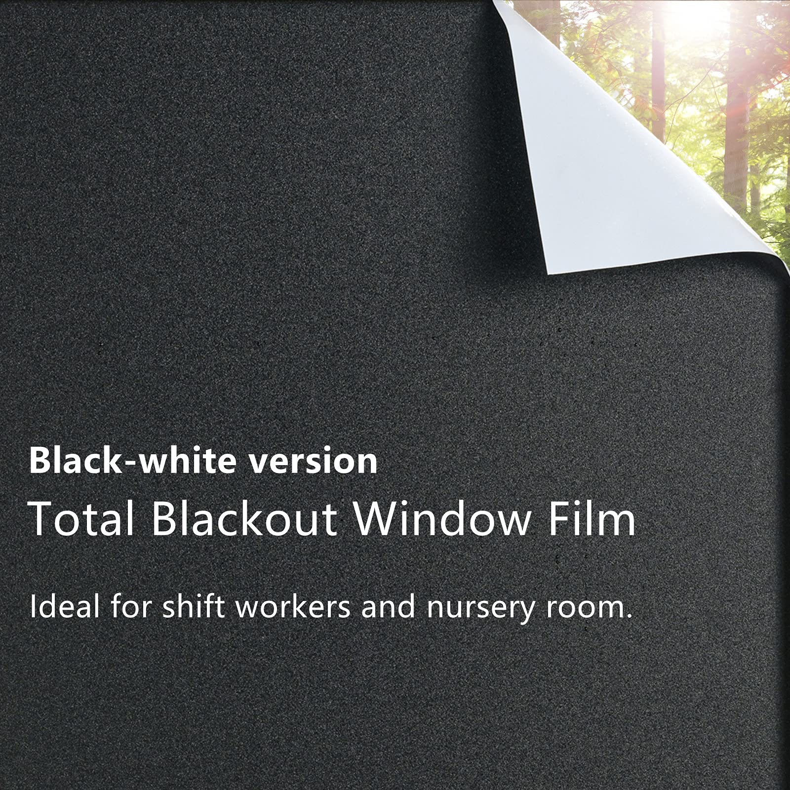 FEOMOS Total Blackout Window Film – Heat Resistant Static Cling 60x300cm