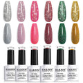 RARJSM Reflective Glitter Gel Nail Polish Set | 6 Color Disco Diamond Kit