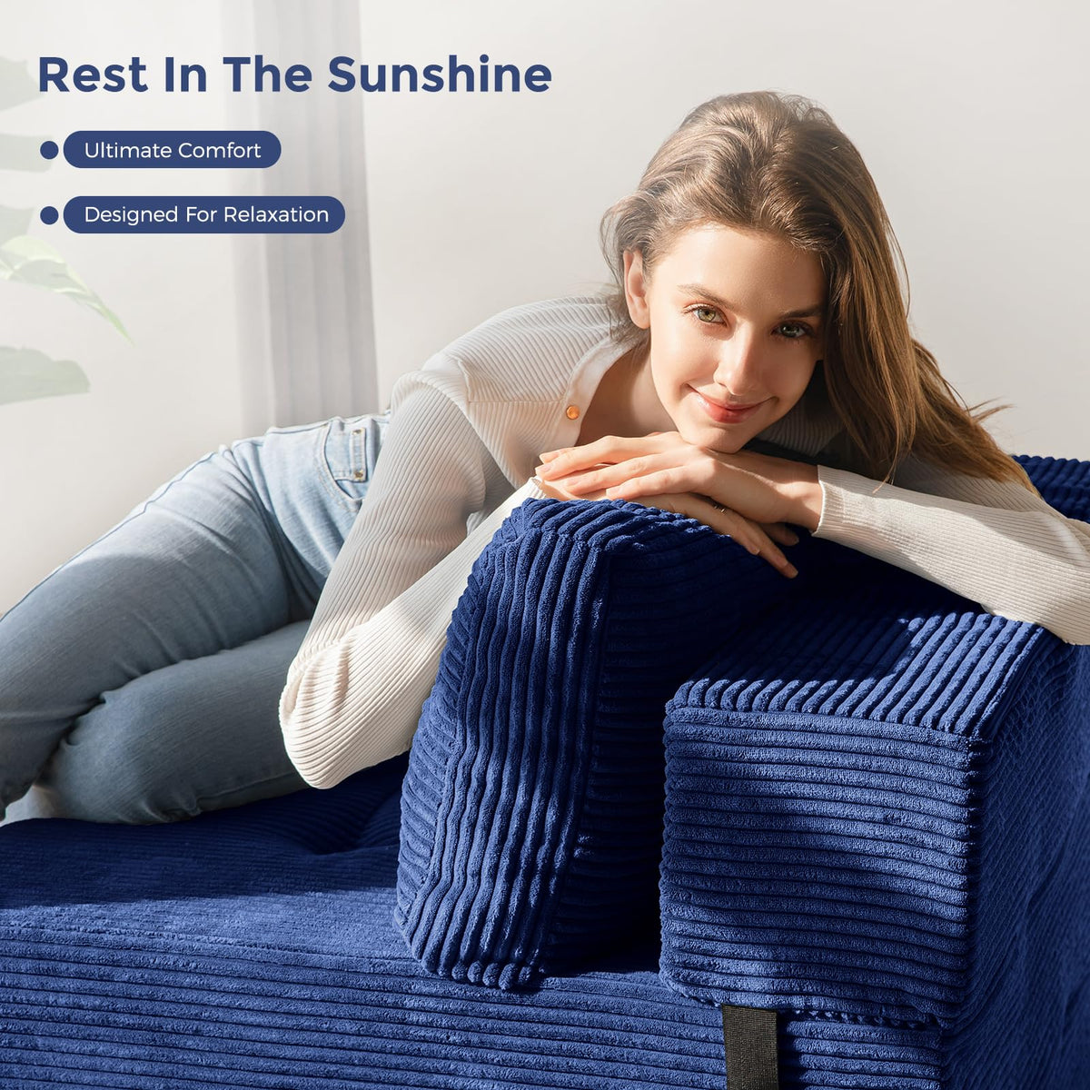 MAXYOYO Folding Sofa Bed, Convertible Sofa Bed with High-Density Support Foam, Portable 4 in 1 Fold Out Chair to Floor Lounger - image 3