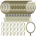 Glarks 30 Sets 50mm/2inch Verdigris Metal Drapery Curtain Hanging Rings Set, includes 30pcs Curtain Rings and 30pcs Drapery Pin Hooks - image 1