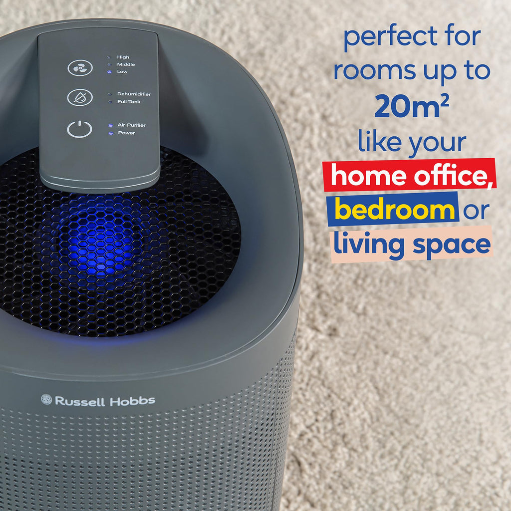 Russell Hobbs RHDH1101G 2-in-1 Dehumidifier & Air Purifier - Grey