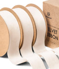 Vitalizart Cream Velvet Ribbon – 1 Inch x 15 Yards Double Faced Set