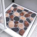 Square Shower Mat – 80x80cm Non-Slip Brown Loofah Bath Mat