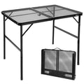 E EASTSTORM Folding Camping BBQ Table | Portable Aluminum Mesh Picnic Table