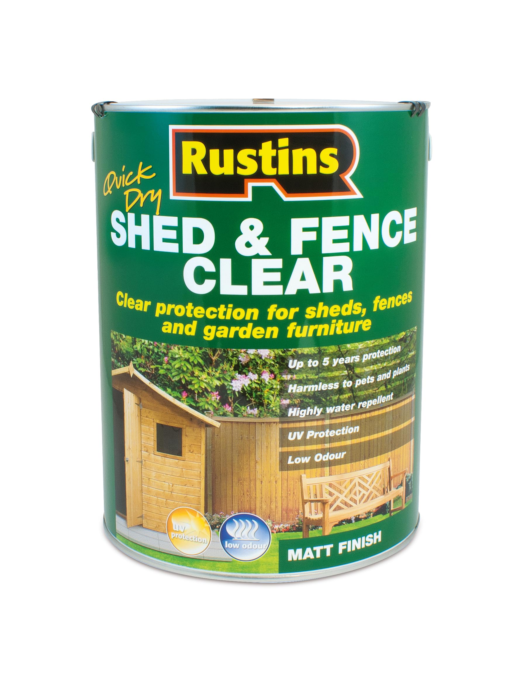 Rustins Shed & Fence Clear 5L – Advanced Outdoor Wood Protector