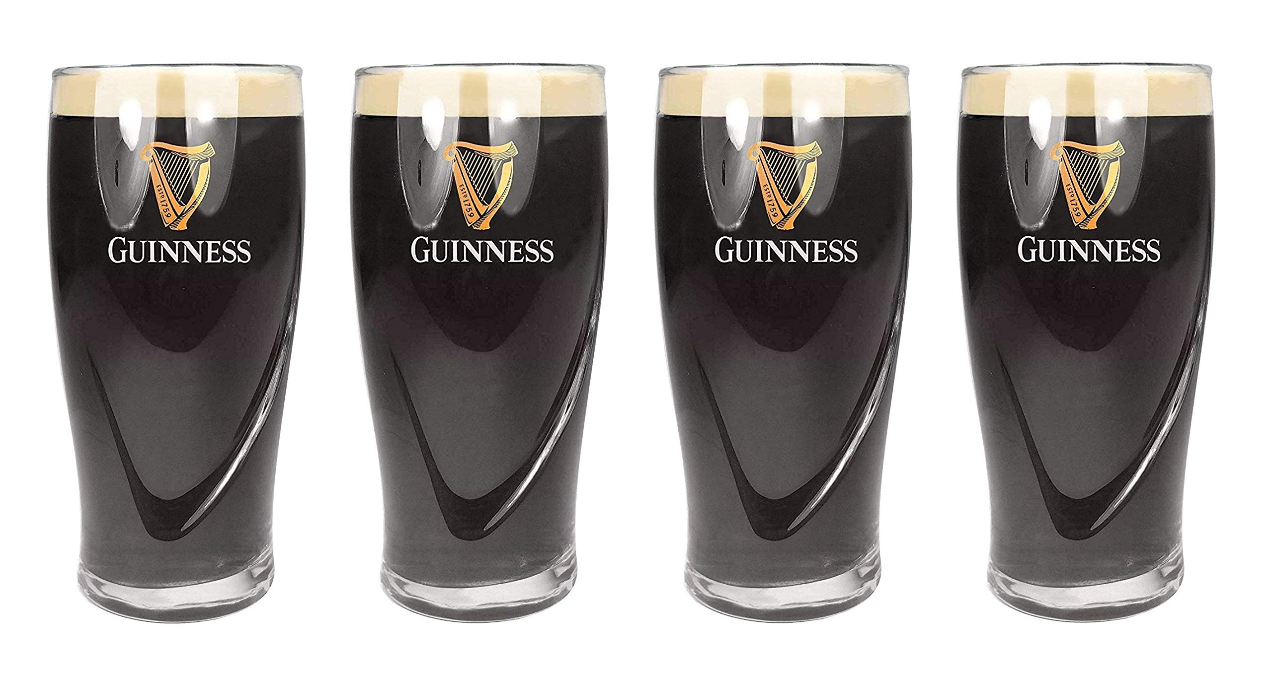 Guinness Official Embossed Pint Beer Glass Set of 4 – 568ml Barware