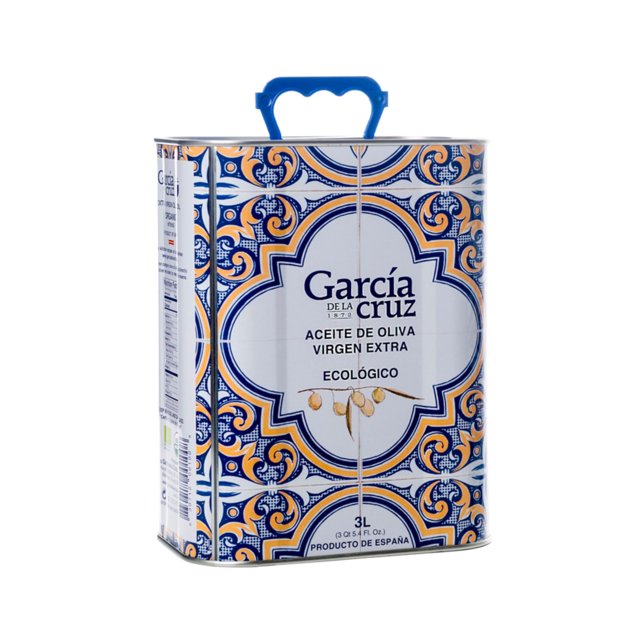 García de la Cruz Organic Extra Virgin Olive Oil – Spanish 3L Tin