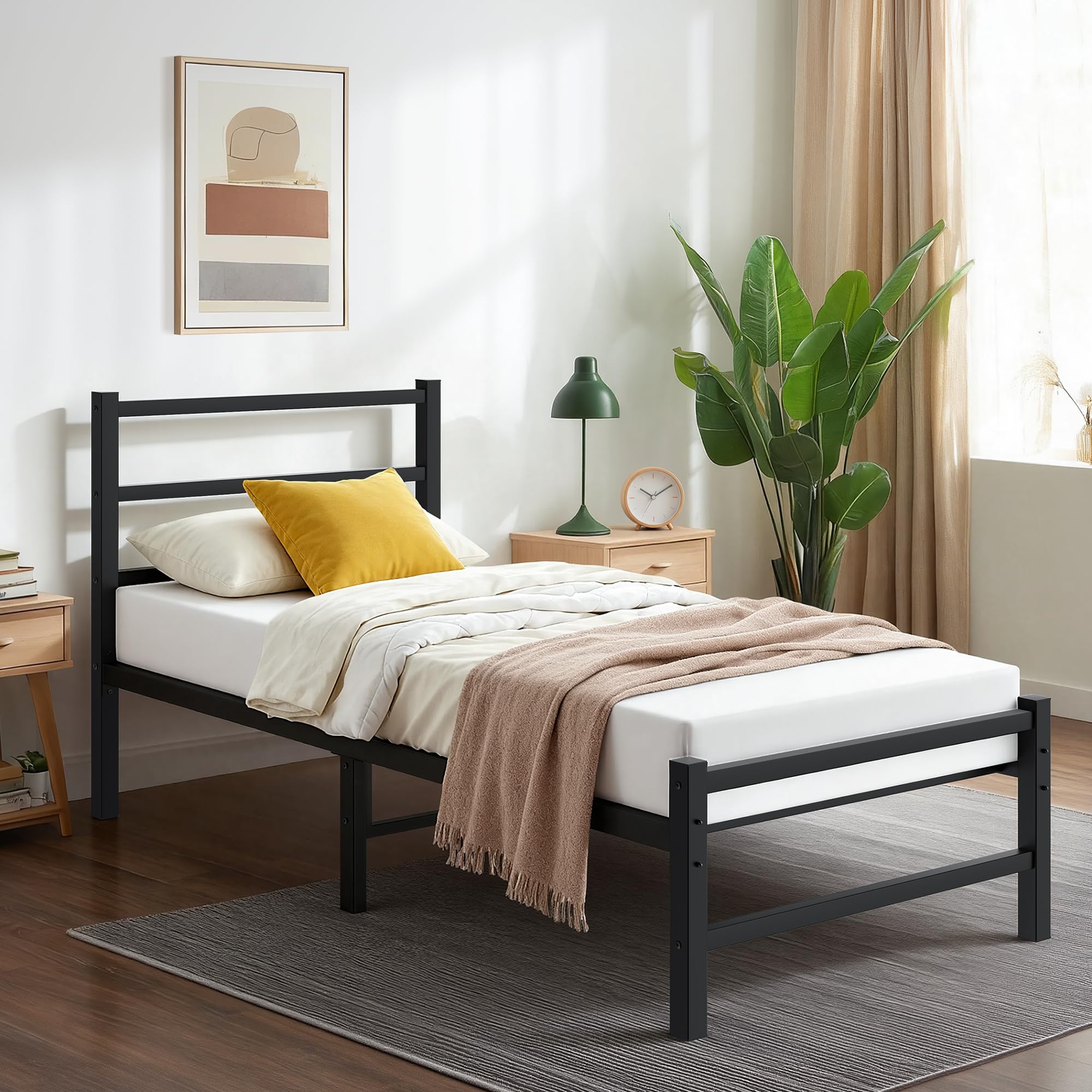 Frost IX 3ft Single Metal Platform Bed Frame with Storage