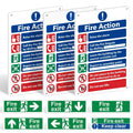 Fire Safety Signs Pack of 9 | Rigid Plastic & Vinyl