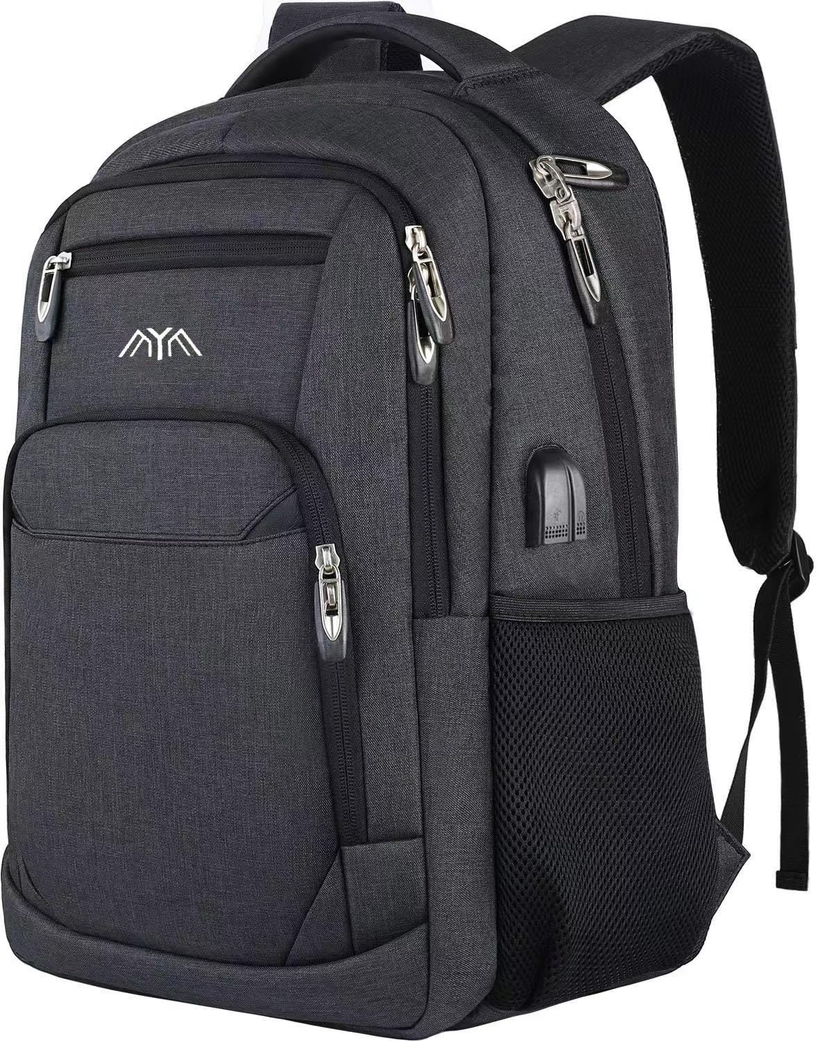Yamtion C25 Laptop Backpack – 15.6-17 Inch USB Business School Bag, Charcoal