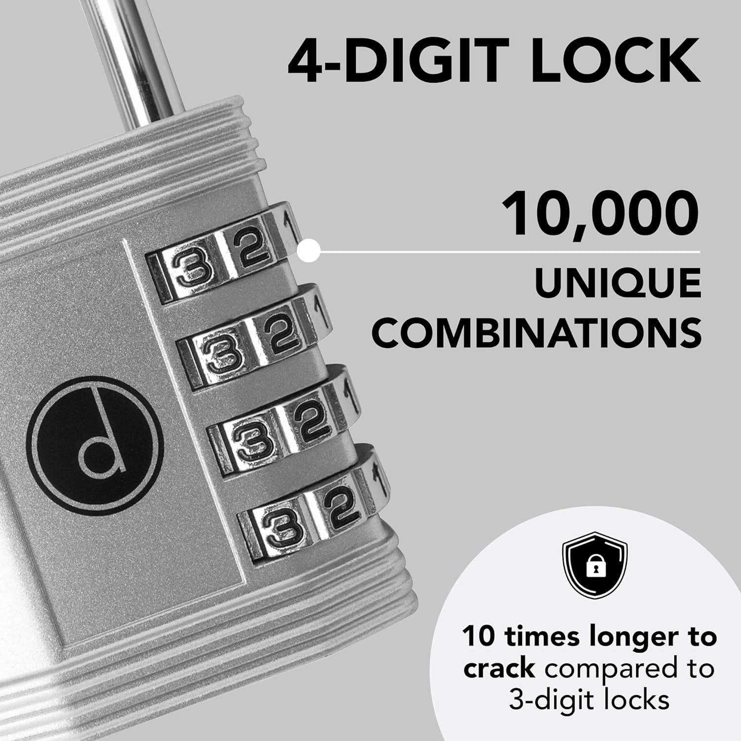 Desired Tools 4-Digit Combination Padlock – Heavy Duty Gym & Gate Lock