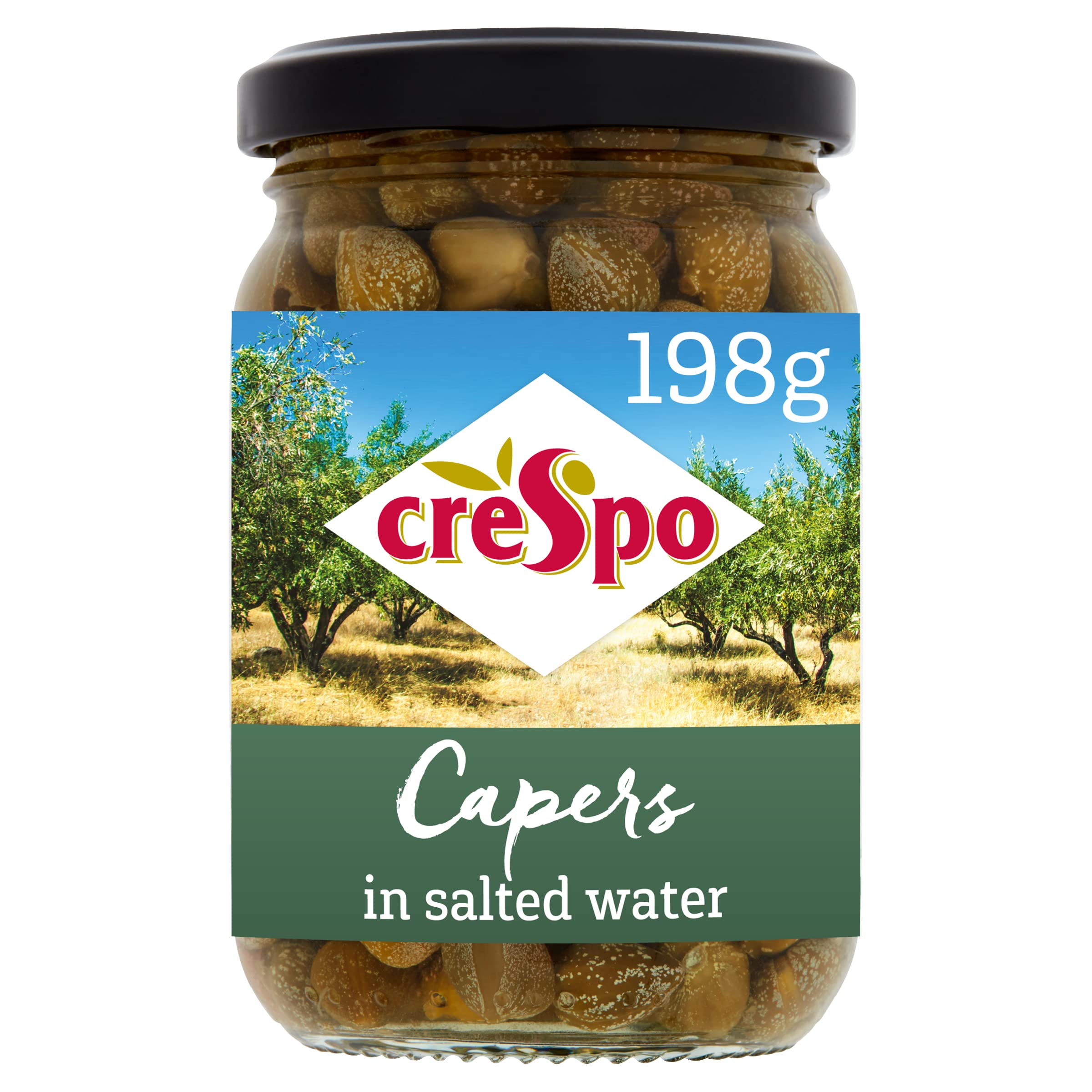 Crespo Capers Capotes - Premium Mediterranean Ingredients - 198g (Pack of 6)