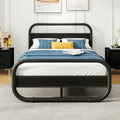 HOMERECOMMEND Double Bed Frame – Metal Platform Bed with Headboard