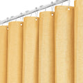 BTTN Gold Linen Shower Curtain – Waterproof Weighted Heavy Duty Fabric