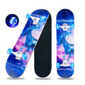 CLYCTIP Complete Skateboard | 31x8 Inch 8-Layer Maple Double Kick Blue