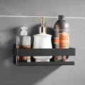 Kelelife Matte Black Shower Caddy – No-Drill Stainless Steel Shelf