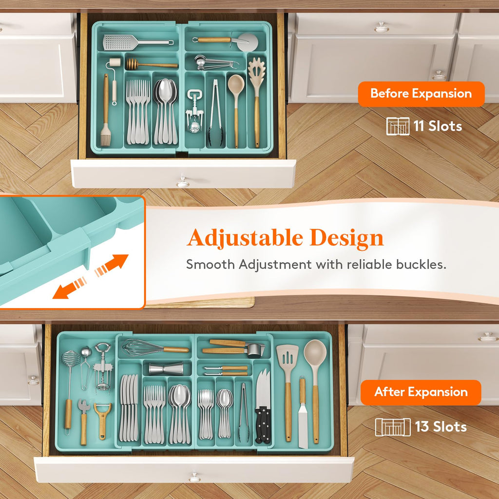 Lifewit Extra Large Cutlery Drawer Organiser | Expandable Utensil Tray