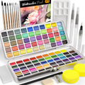 Nicpro 100 Colors Watercolour Paint Set with 8 Brushes & Paper Art Kit