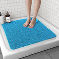Bingobang Non-Slip Shower Mat – 60x60cm Loofah Textured Bath Mat, Blue