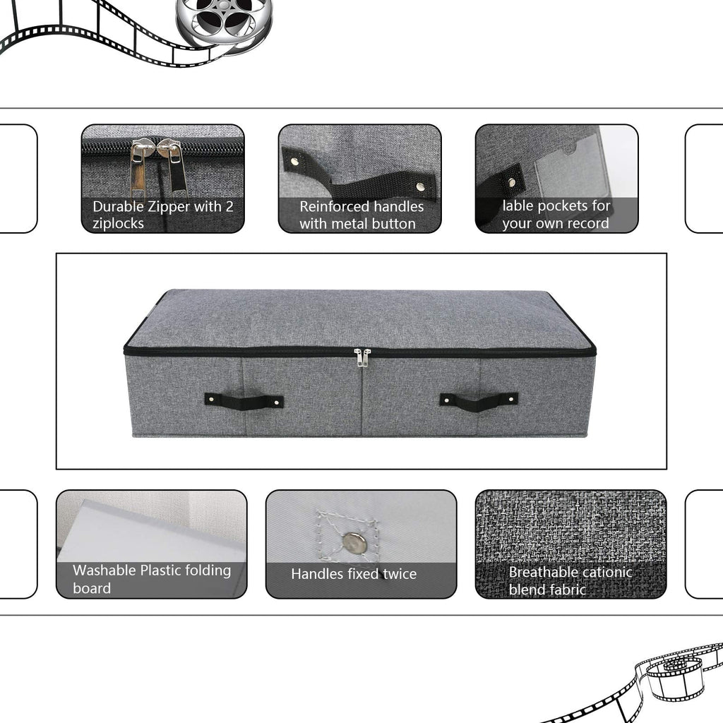 Omygarden Foldable Under Bed Storage Box with Plastic Support Liner, 6 Handles, Zipper Lid - image 4