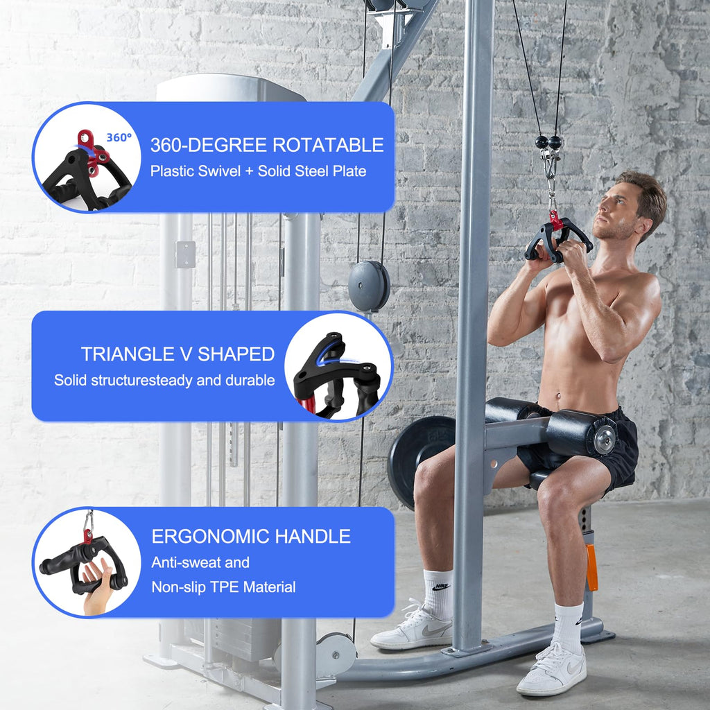 HXD-ERGO Double D Rowing Handle Barbell Attachment for 2" Olympic Bars