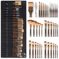 Nicpro 36pcs Paint Brush Set with Canvas Roll for Acrylic & Oil