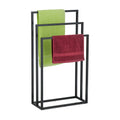 Relaxdays Standing Towel Rack – 3-Tier Steel Bathroom Holder, Black