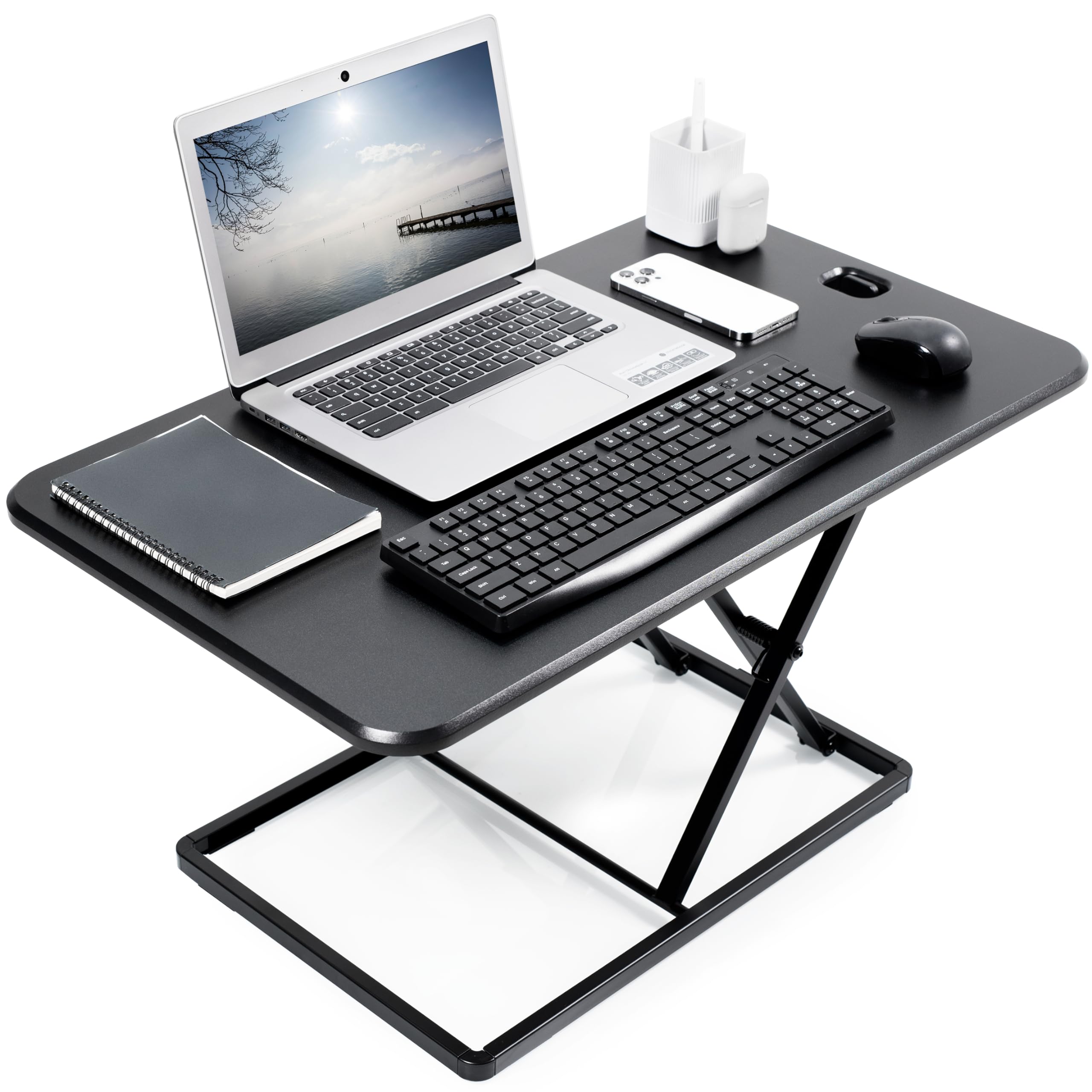 VIVO 81cm Standing Desk Riser | Ultra-Slim Height Adjustable Converter